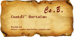 Csató Bertalan névjegykártya