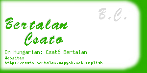 bertalan csato business card
